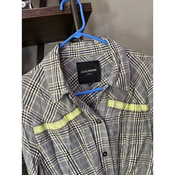 Le Superbe To-A-T Boyfriend Baller Midi Shirt Dress Black Grey Neon Womens Size - Picture 12 of 16